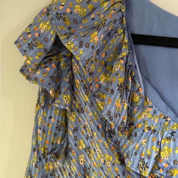 Free people Floral Blue Ruffle Dress - Picture 4 of 13